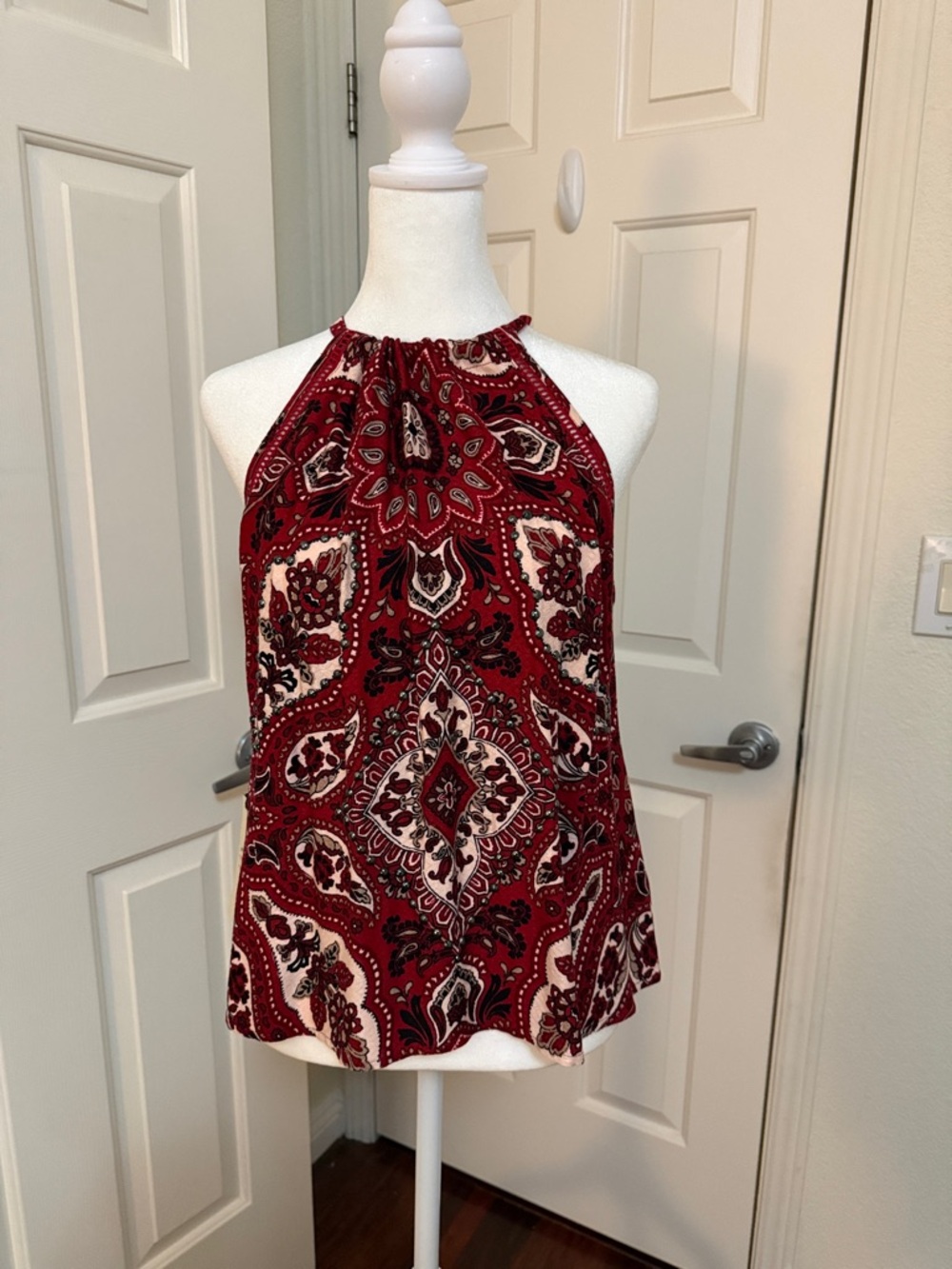 Red Paisley tank top